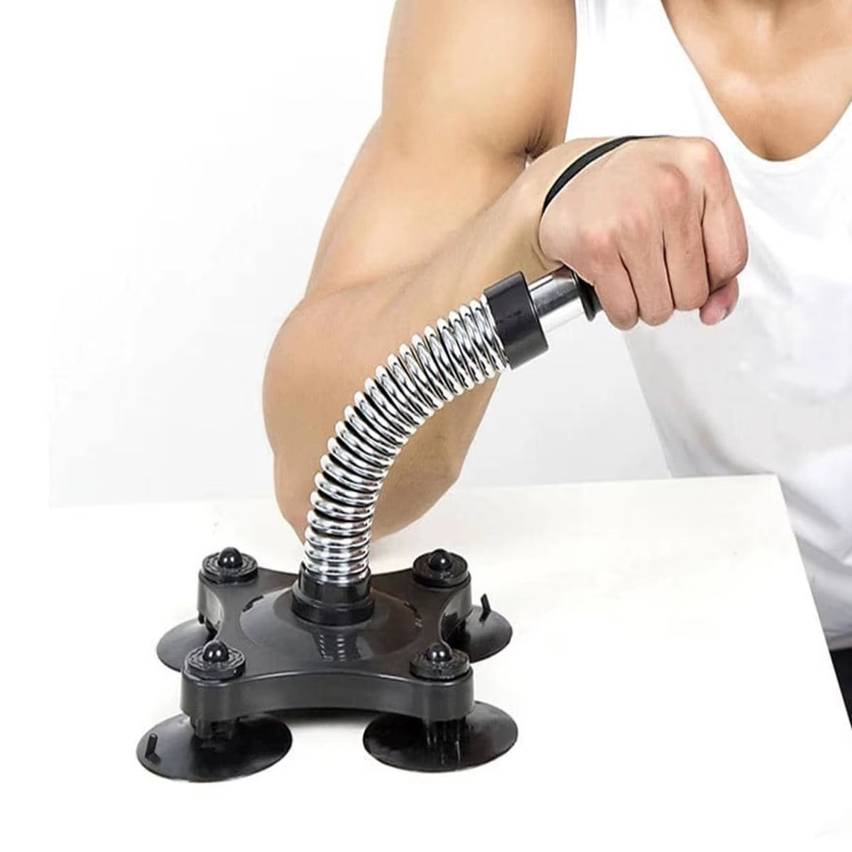 Portable Arm Wrestling Hand Grip Exerciser Wrist Muscle Power Strengthener Spring Forearm Workout Equipment for Home Gym