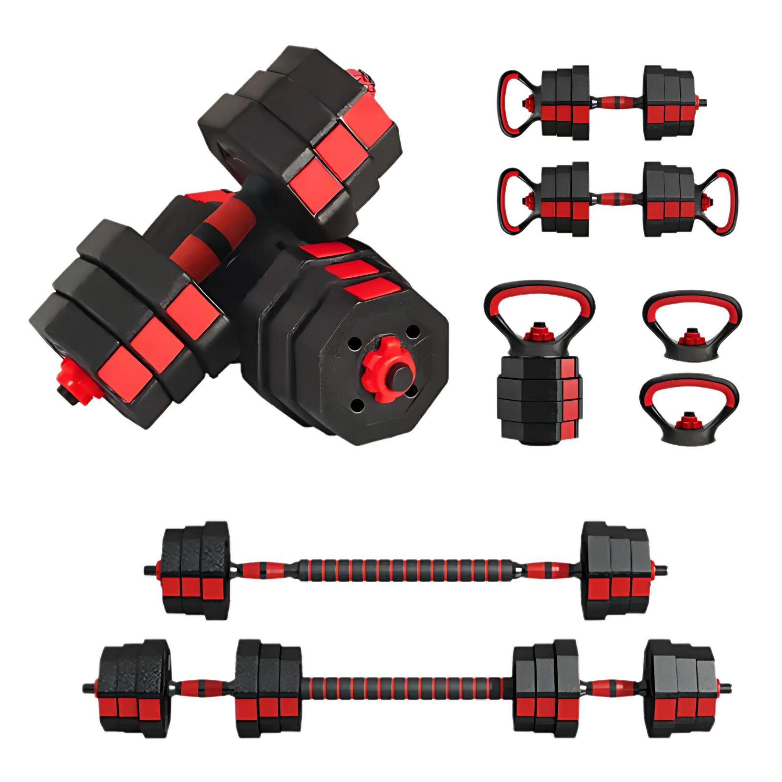 Exersci Adjustable Dumbbell Hex Premium Set 20Kg - 40Kg Kettlebell Option